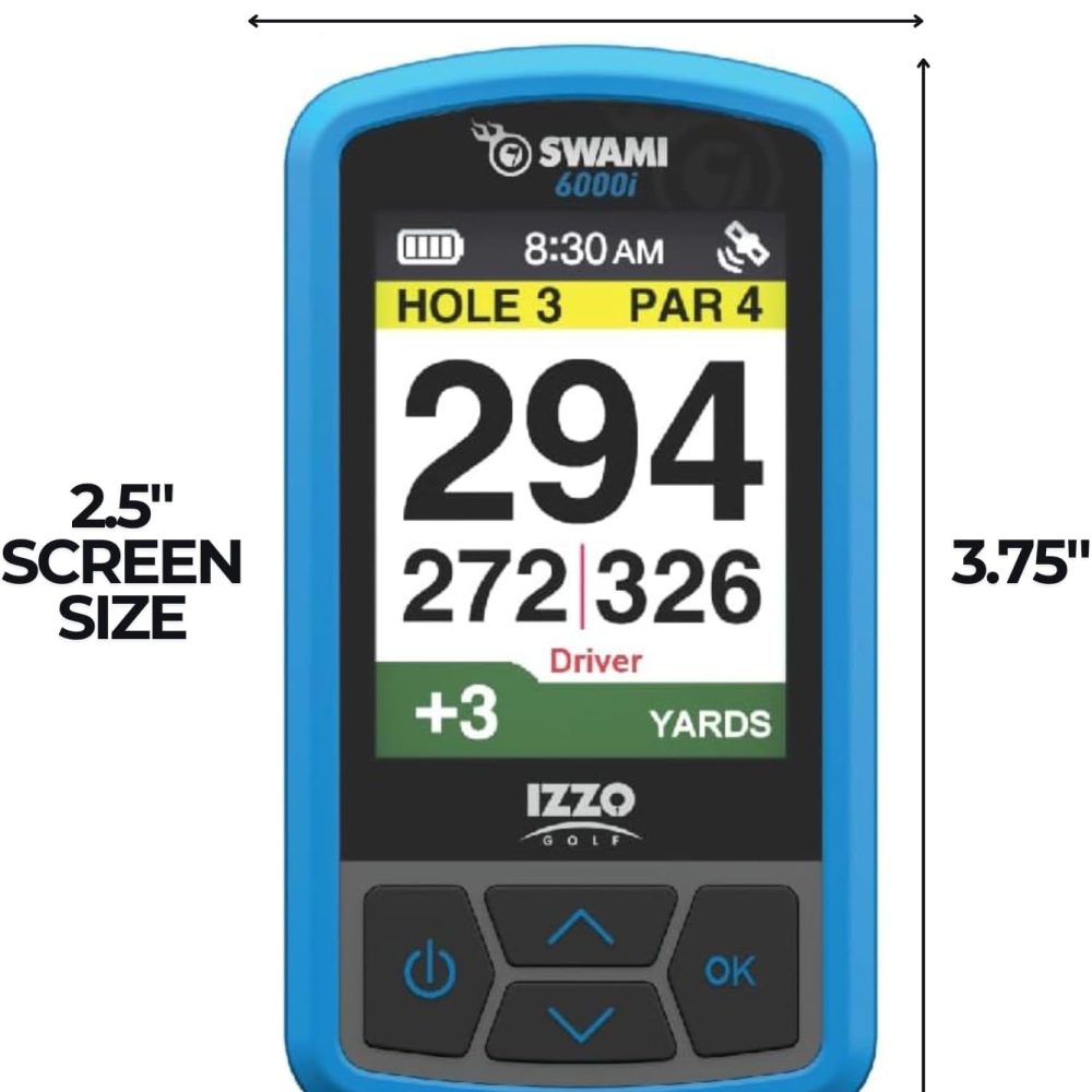 Izzo Swami 6000 Handheld Golf GPS Water-Resistant Color Display with 38,000 Course Maps & Scorekeeper - Image 6