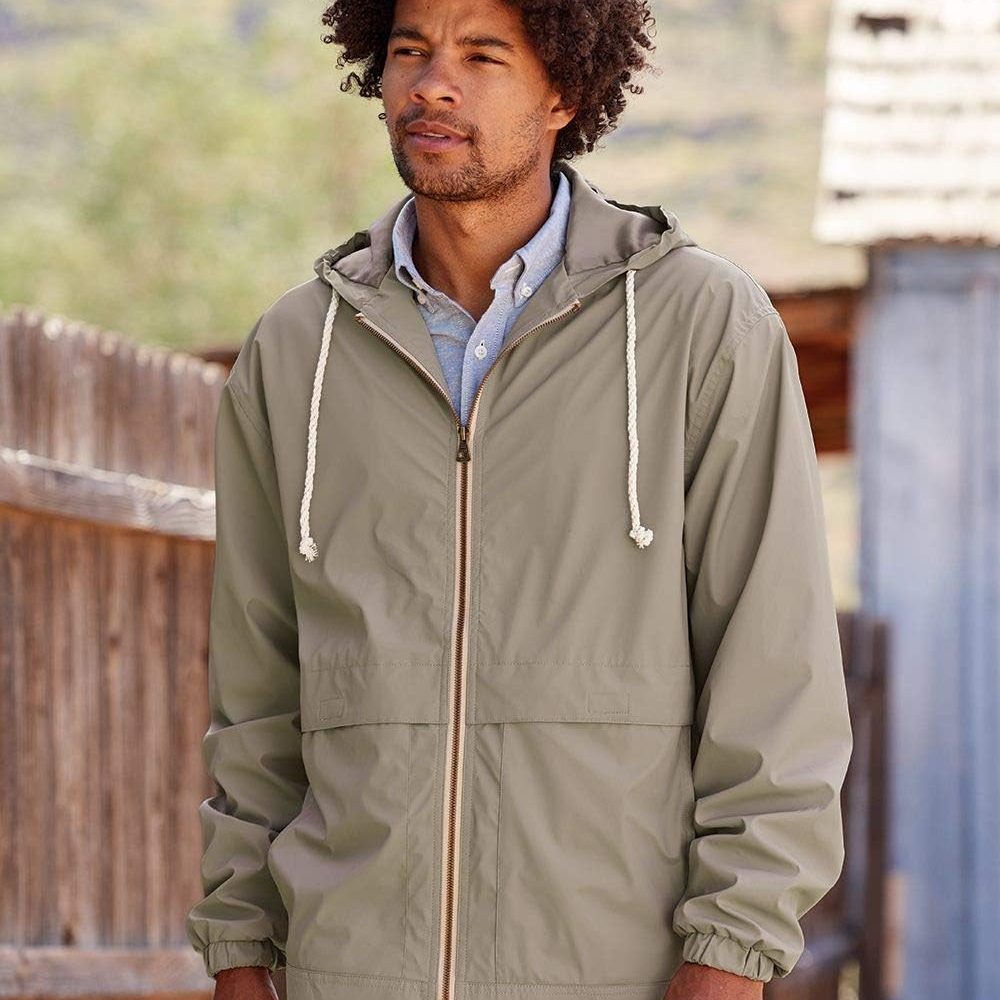Vintage Hooded Rain Jacket XL Navy - Image 3