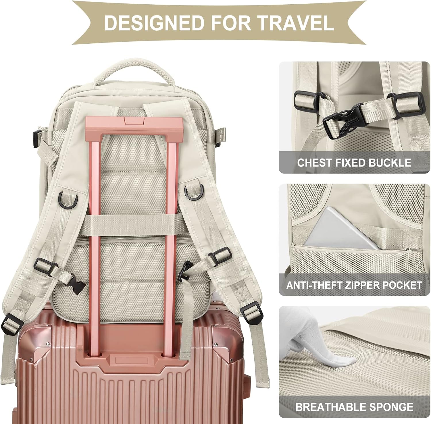 Large Travel Backpack Carry on Flight Approved Laptop Work Business Backpack for Women Men Mochila de Viaje - Image 5