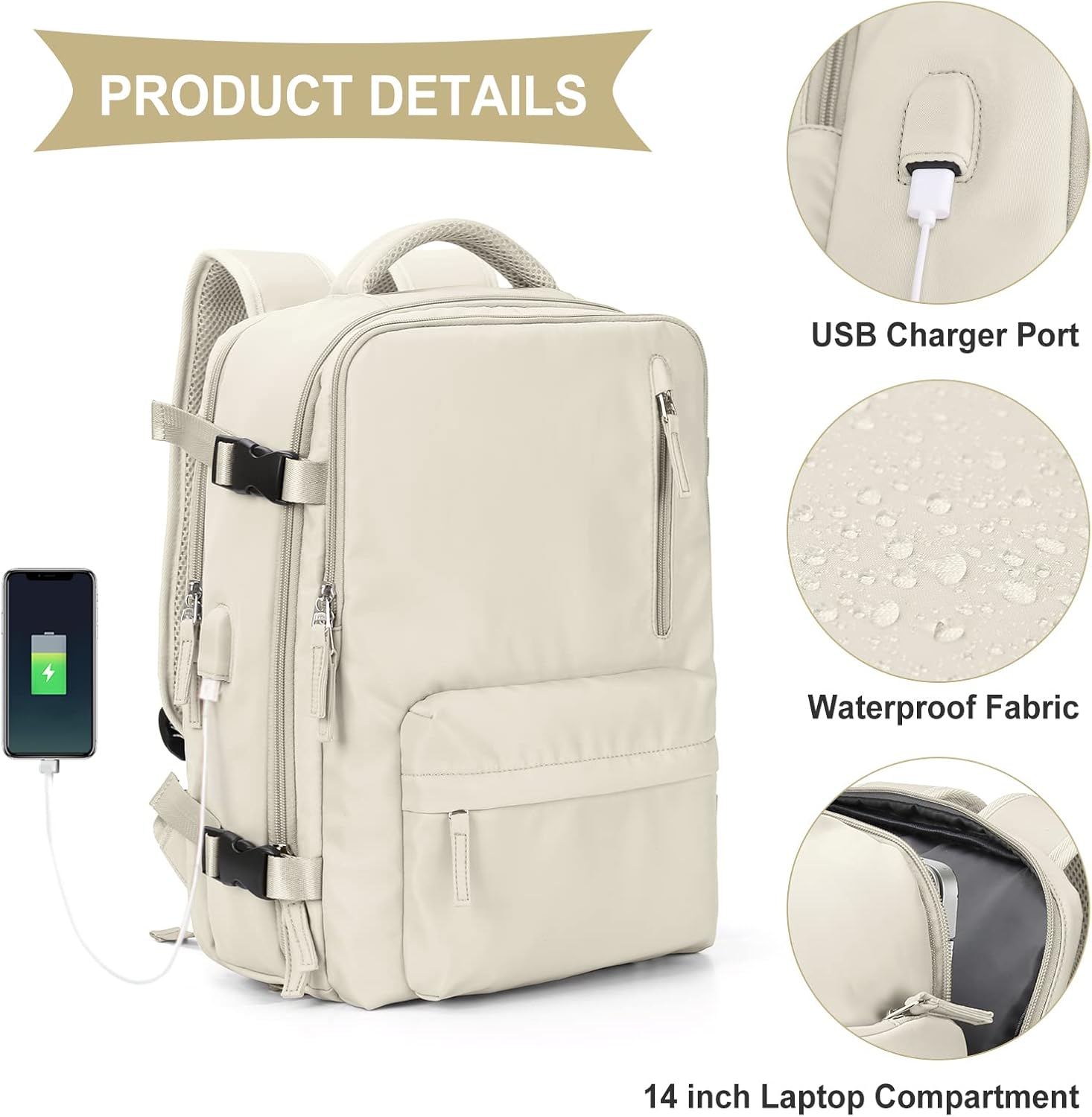 Large Travel Backpack Carry on Flight Approved Laptop Work Business Backpack for Women Men Mochila de Viaje - Image 6